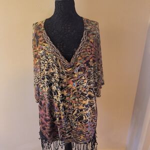 Alberto Makali Colorful Tunic with Beaded Accents